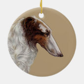  kerstversiering Borzoi Keramisch Ornament (Achterkant)