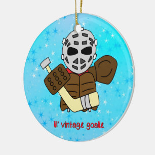 Kerstversiering, Cute Hockey Goalie Keramisch Ornament