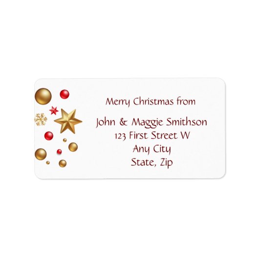 Kerstversiering Eigen label rood goud (Voorkant)