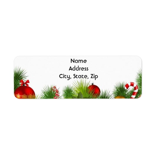 kerstversiering en groen label (Voorkant)