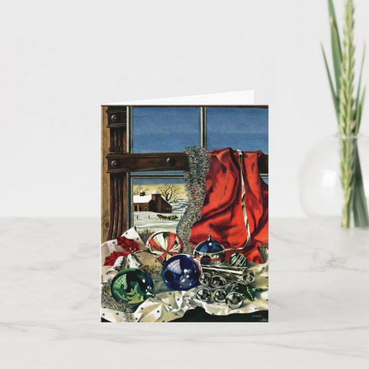 kerstversiering feestdagen kaart (Voorkant)