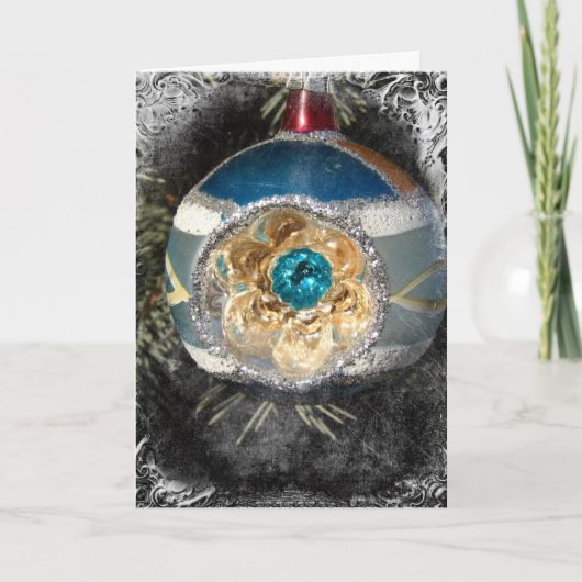 kerstversiering feestdagen kaart (Voorkant)