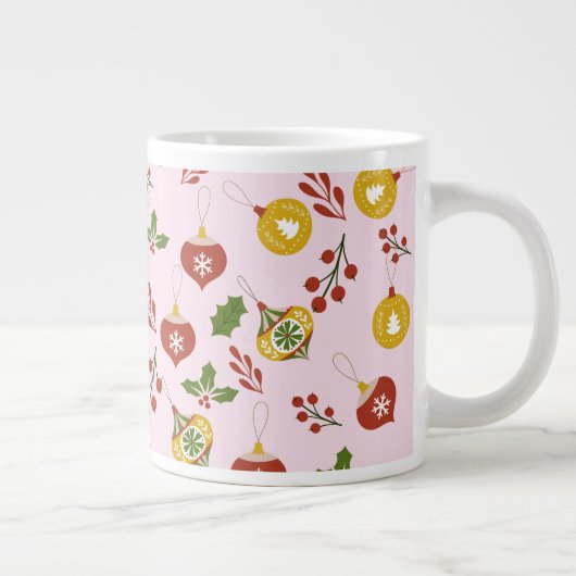 kerstversiering Festive Greenery Pink Extra Grote Beker (Rechts)