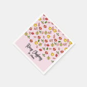 kerstversiering Festive Greenery Pink Servet (Hoek)