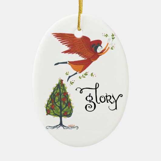 kerstversiering "Glory" Keramisch Ornament (Voorkant)