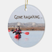 kerstversiering "Gone Kayaking" Keramisch Ornament (Links)