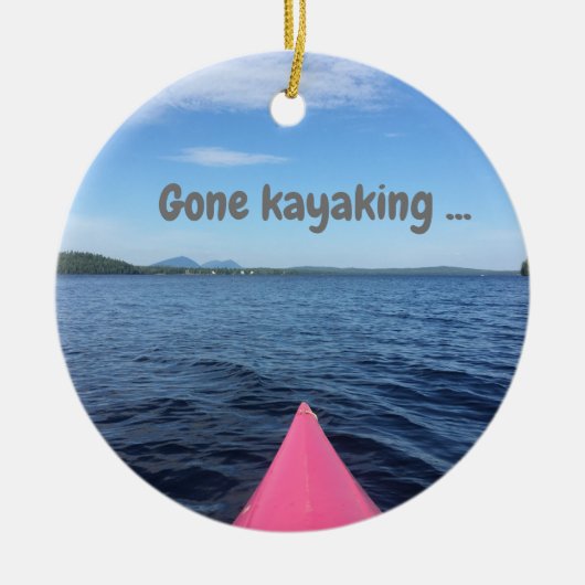 kerstversiering "Gone Kayaking" Keramisch Ornament (Voorkant)