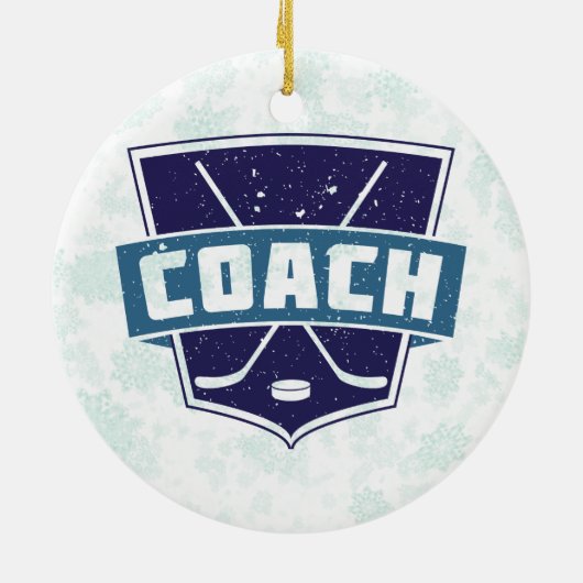 Kerstversiering, Hockey Coach Keramisch Ornament (Achterkant)