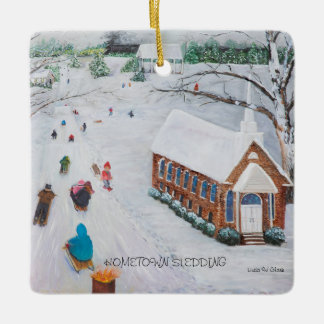 Kerstversiering Hometown Sledding 2024 Keramisch Ornament