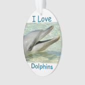 Kerstversiering "Ik hou van dolfijnen" Ornament (voorkant)