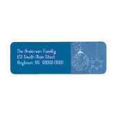 kerstversiering in blauw label (Voorkant)