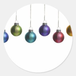 Kerstversiering in Blauwgroen Paars rood groen gou Ronde Sticker