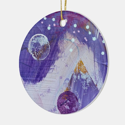 Kerstversiering in Moon Mountain Design Keramisch Ornament (Links)