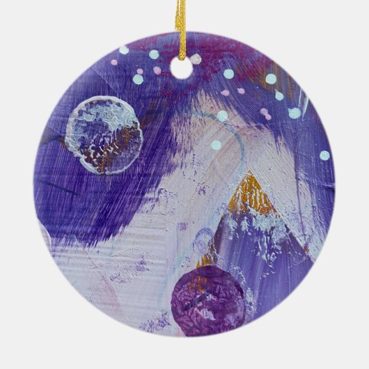 Kerstversiering in Moon Mountain Design Keramisch Ornament (Achterkant)