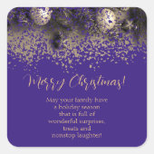 Kerstversiering in punten vierkante sticker (Voorkant)