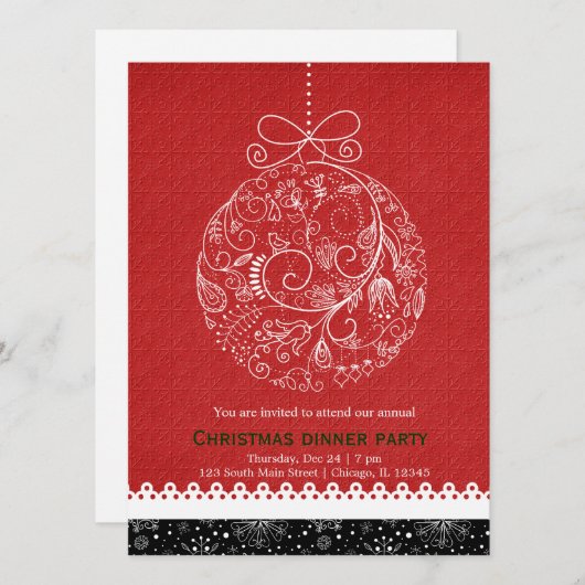 kerstversiering kaart (Voorkant / Achterkant)