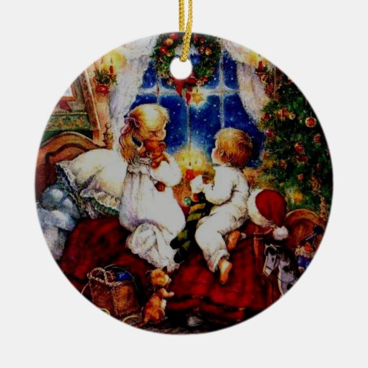 kerstversiering keramisch ornament (Voorkant)