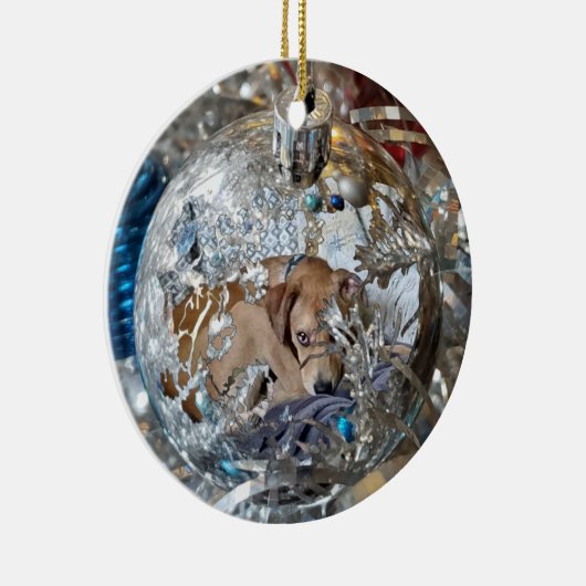 kerstversiering keramisch ornament (Rechts)