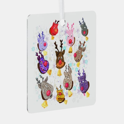 kerstversiering kleurrijke deers met cellen metalen ornament (Voorkant Rechts)