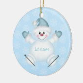 kerstversiering laat het sneeuwsneeuwman keramisch ornament (Links)
