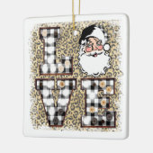 Kerstversiering!  Leopard Santa Claus Love  Keramisch Ornament (Links)