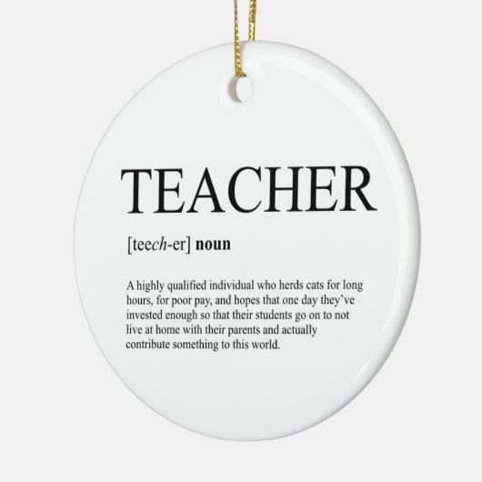 kerstversiering leraar keramisch ornament (Links)