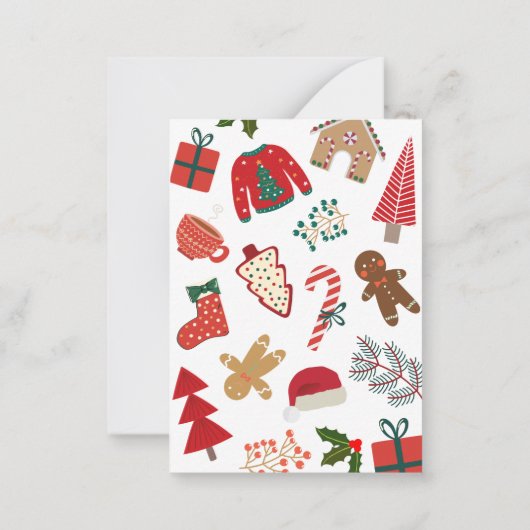 Kerstversiering leuk notitiekaartje (Achterkant)