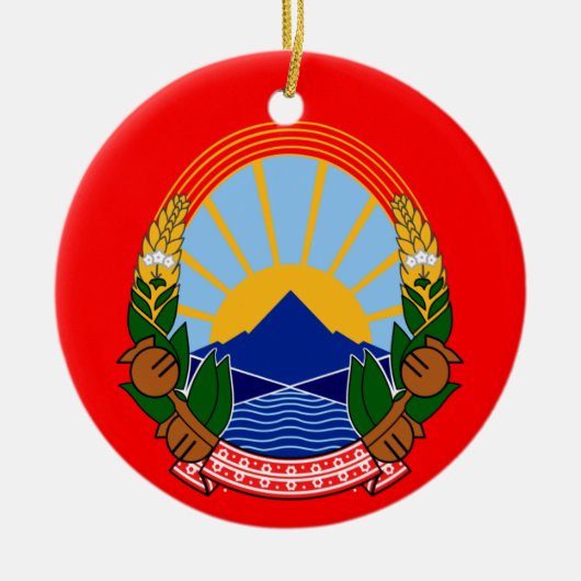kerstversiering Macedonië Keramisch Ornament (Voorkant)