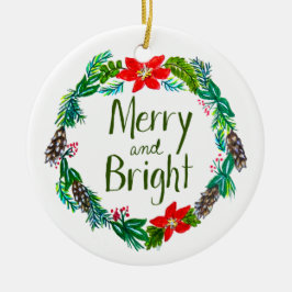 Kerstversiering Merry and Bright Keramisch Ornament