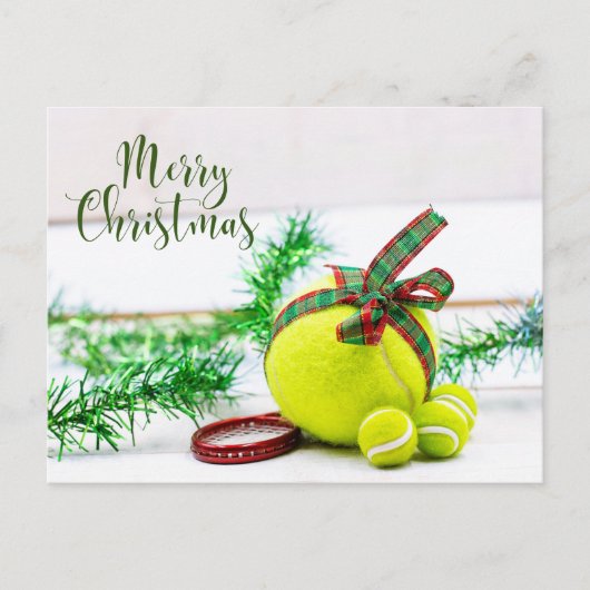 kerstversiering met bal en lint feestdagenkaart (Voorkant)