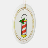 kerstversiering met Barber Pole Keramisch Ornament (Rechts)
