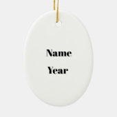 kerstversiering met Barber Pole Keramisch Ornament (Achterkant)