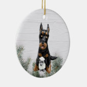 kerstversiering met Beauceron Dog Keramisch Ornament (Rechts)