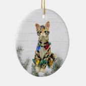 kerstversiering met bengachtige kat keramisch ornament (Rechts)
