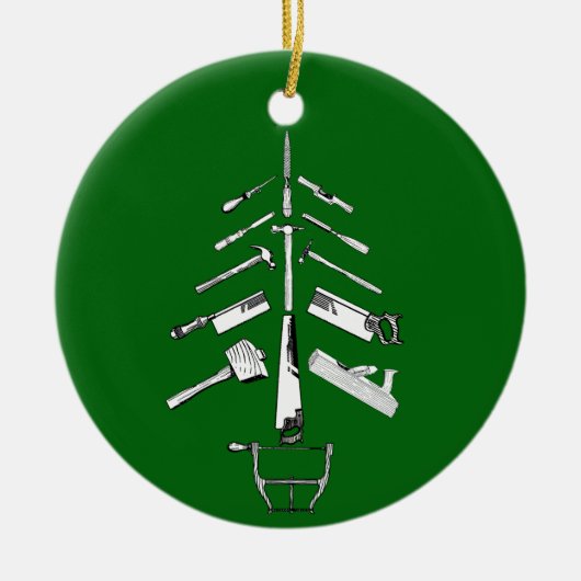 kerstversiering met carpentry Tools Keramisch Ornament (Voorkant)