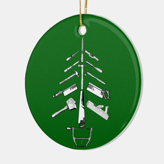 kerstversiering met carpentry Tools Keramisch Ornament (Links)