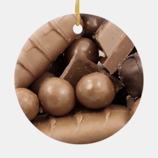 kerstversiering met chocolade keramisch ornament (Achterkant)