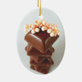 kerstversiering met chocolade Tower Keramisch Ornament (Achterkant)