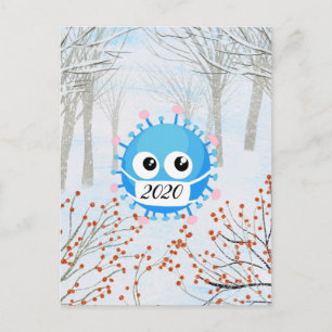 kerstversiering met covid19 2020 virus briefkaart