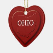 kerstversiering met de Ohio Heart-kaart Keramisch Ornament (Links)