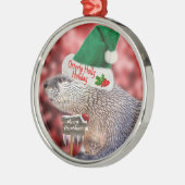 Kerstversiering met de Otter-feestdag Metalen Ornament (Links)