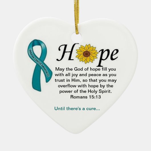 kerstversiering met de Ovarian Cancer Hope Keramisch Ornament (Voorkant)