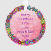 kerstversiering met feestvieren en eenduidige ker ornament (achterkant)