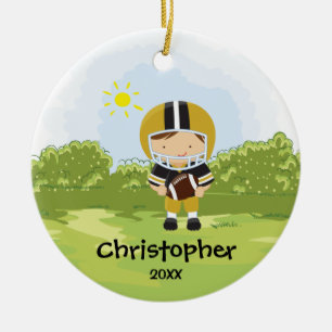 kerstversiering met Football Player Keramisch Ornament