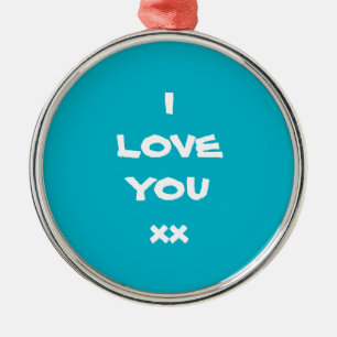 kerstversiering met geluid "Ik hou van je xx" Metalen Ornament