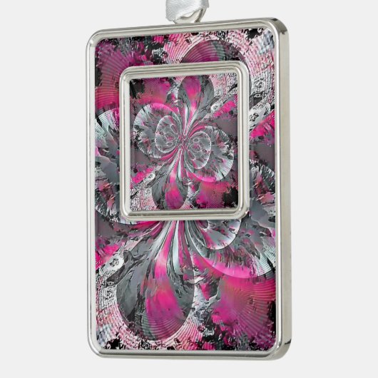 kerstversiering met gemengde signalen verzilverd kader ornament (Links)