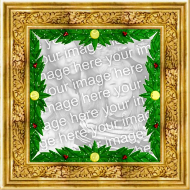  kerstversiering met Golden Lijst Staand Fotobeeldje (Voorkant)
