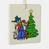 Kerstversiering met heuvelachtige of roodhals keramisch ornament (Rechts)