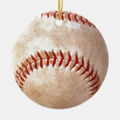 kerstversiering met honkbal keramisch ornament (Voorkant)