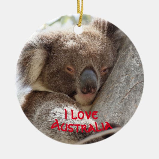 Kerstversiering met Koala Keramisch Ornament (Voorkant)